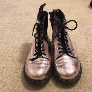 Girls metallic doc martens